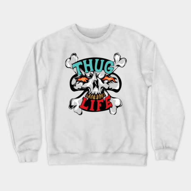Thug Life Skull II Crewneck Sweatshirt by salesgod